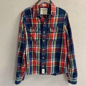 Abercrombie and Fitch men’s muscle flannel plaid shirt size medium
